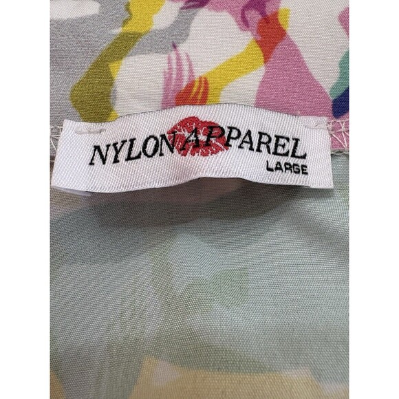 Nylon Apparel Women’s Horse Pastel Print Large Long Sleeve Collared Button Shirt - Picture 2 of 9